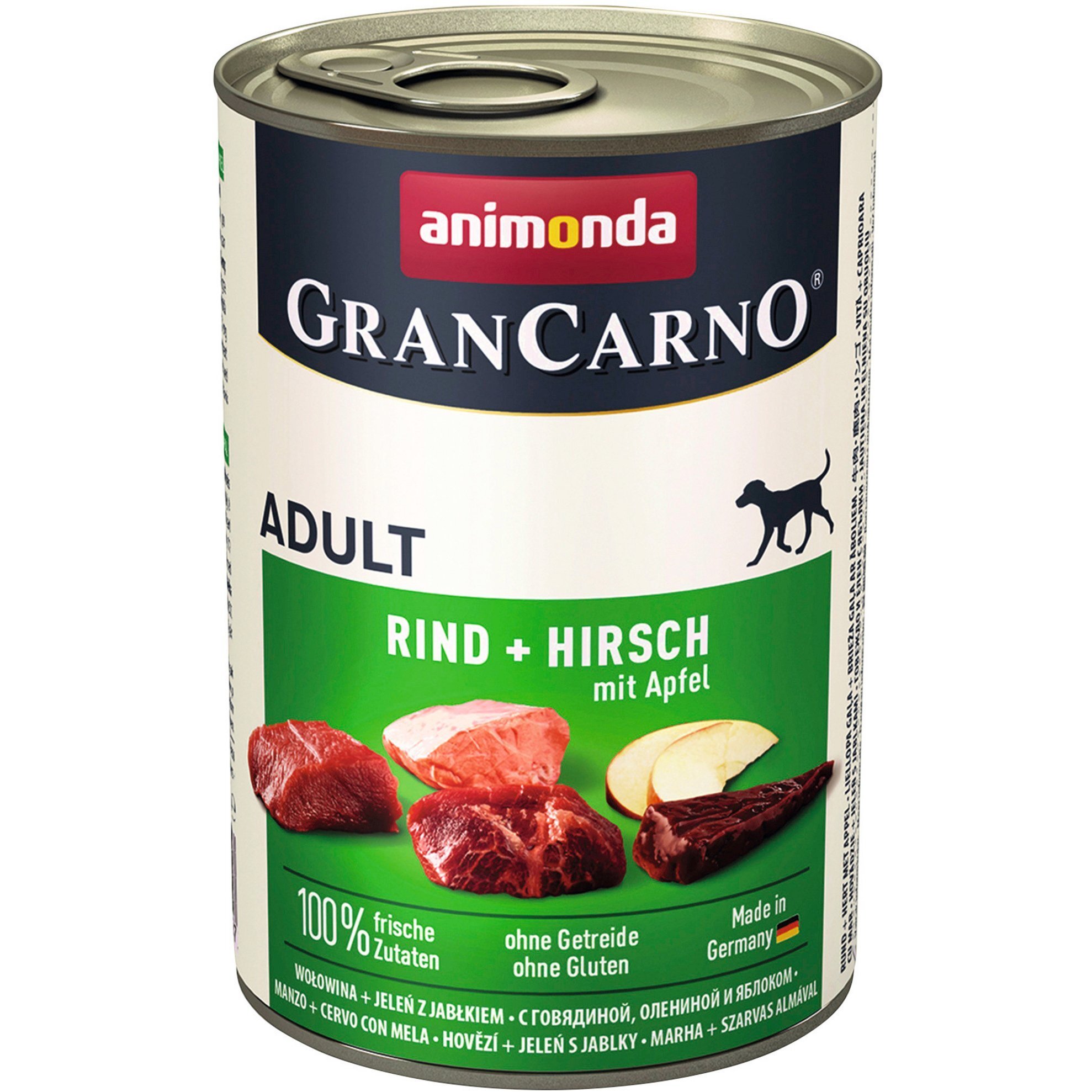 Корм вологий для собак GranCarno з яловичиною, олениною та яблуком 400 гфото1