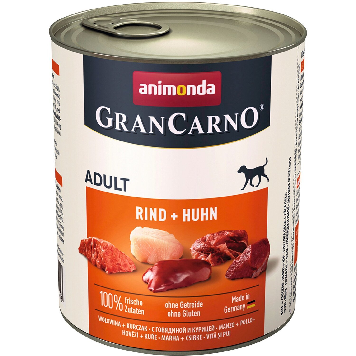 Корм влажный для собак GranCarno с говядиной и курицей 800 г фото 