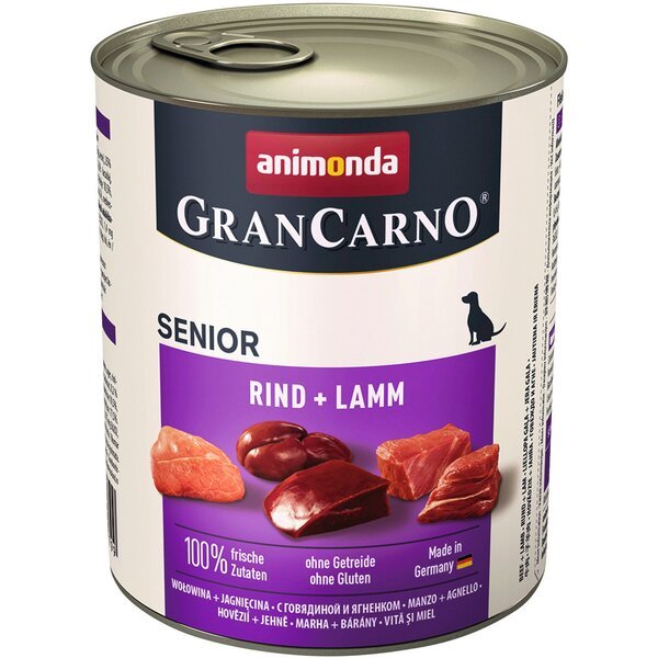 

Корм влажный для собак GranCarno с говядиной и ягненком 800 г