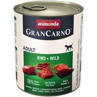 Корм вологий для собак GranCarno з яловичиною та дичиною 800 г