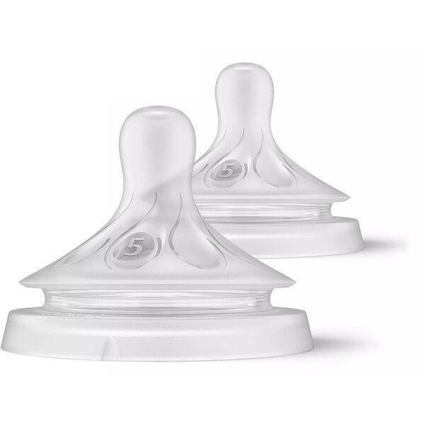 

Соска Philips Avent силиконовая Natural Природный Поток, 6м+., 2 шт, быстрый поток