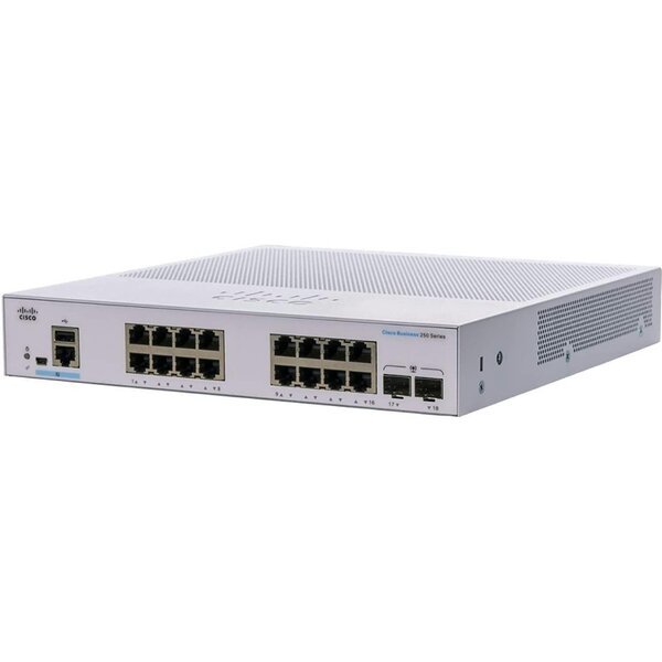 

Коммутатор Cisco CBS250 Smart 16-port GE, 2x1G SFP (CBS250-16T-2G-EU)