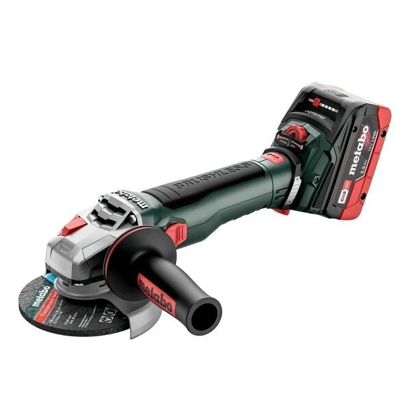 

Шлифмашина угловая аккумуляторная Metabo WVB 18 LT BL 11-125 Quick, 125мм, 18В 2*5.5 Ач (613057660)