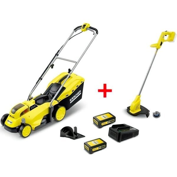 

Комплект Karcher газонокосилка LMO 18-33+триммер LTR 18-25+зарядный комплект 2,5 Ач+аккумулятор 2.5Ач (9.612-364.0)