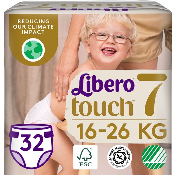 

Подгузники Libero Touch 16-26 кг Размер 7 32шт