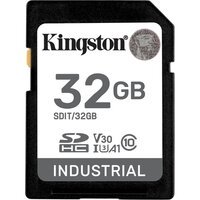 Карта памяти Kingston Industrial SDHC 32GB Class 10 UHS-I U3, V30, A1 (SDIT/32GB)
