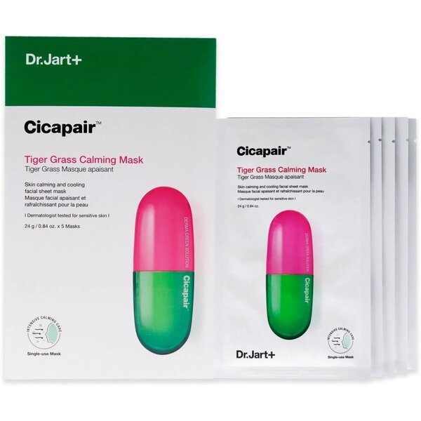 

Маска для лица успокаивающая Dr.Jart+ Cicapair Tiger Grass Calming Mask 24*5шт
