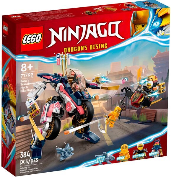 Акція на LEGO 71792 Ninjago Гоночный трансформируемый мотоцикл-робот Соры від MOYO