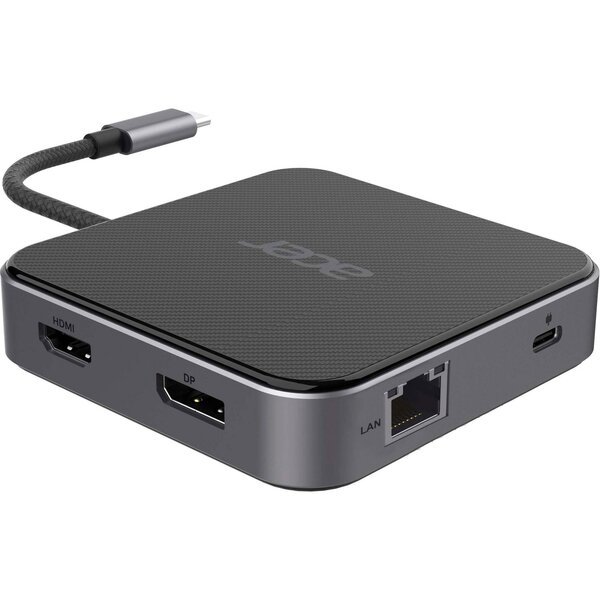 Акція на USB хаб Acer 7 in 1, 8K, HDMI, DP, 2xUSB3.2 (HP.DSCAB.013) від MOYO