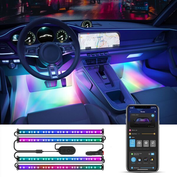 

Набор умной подсветки для автомобиля Govee H7090 RGBIC Interior Car Lights Черный (H70900A1)