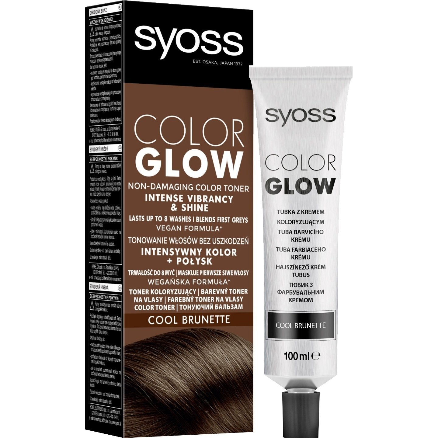 Тонирующий бальзам для волос Syoss Color Glow без аммиака Холодный каштановый 100мл фото 