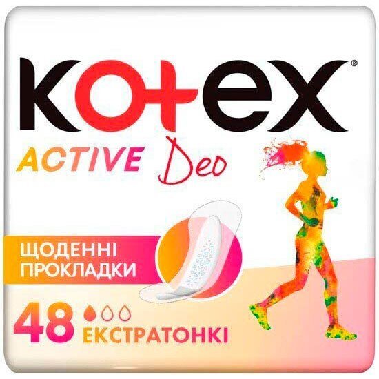 Прокладки ежедневные Kotex Active Deo 48шт фото 