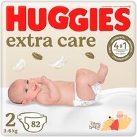 Подгузники Huggies Extra Care Mega 2 3-6кг 82шт