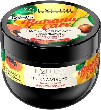 Маска для волосся Eveline Food for Hair Banana Care захист кольору та відновлення 500млфото