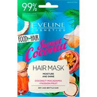Маска Eveline Food for Hair Sweet Coconut Увлажнение и блеск 20мл