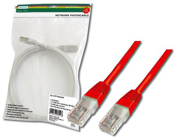 Акція на Патч-корд DIGITUS CAT 5e UTP,2м,AWG 26/7,Red (DK-1511-020/R) від MOYO