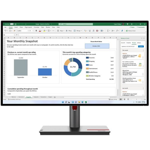 Акція на Монитор 27" LENOVO ThinkVision P27h-30 (63A1GAT1UA) від MOYO