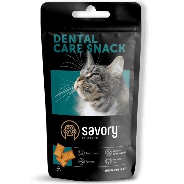 Лакомство для поощрения кошек Savory Snack Dental Care, подушечки для гигиены зубов, 60 г