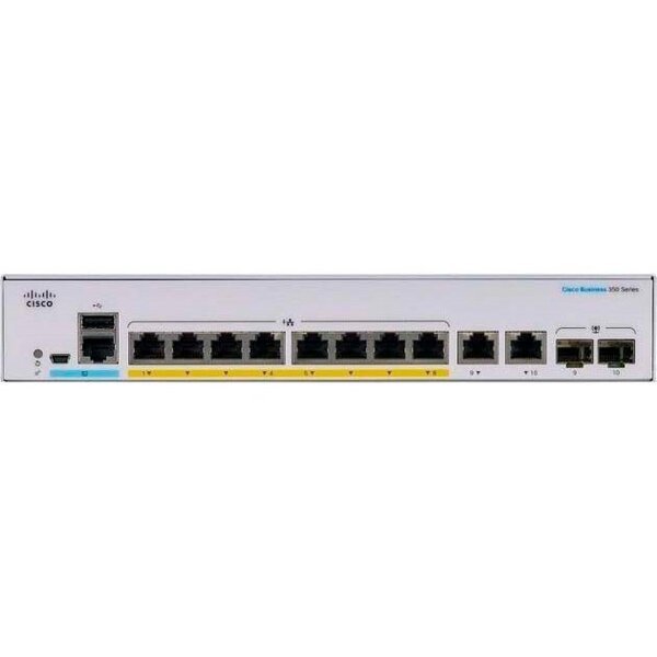 

Коммутатор Cisco CBS350 Managed 8-port GE, PoE, 2x1G Combo (CBS350-8P-2G-EU)