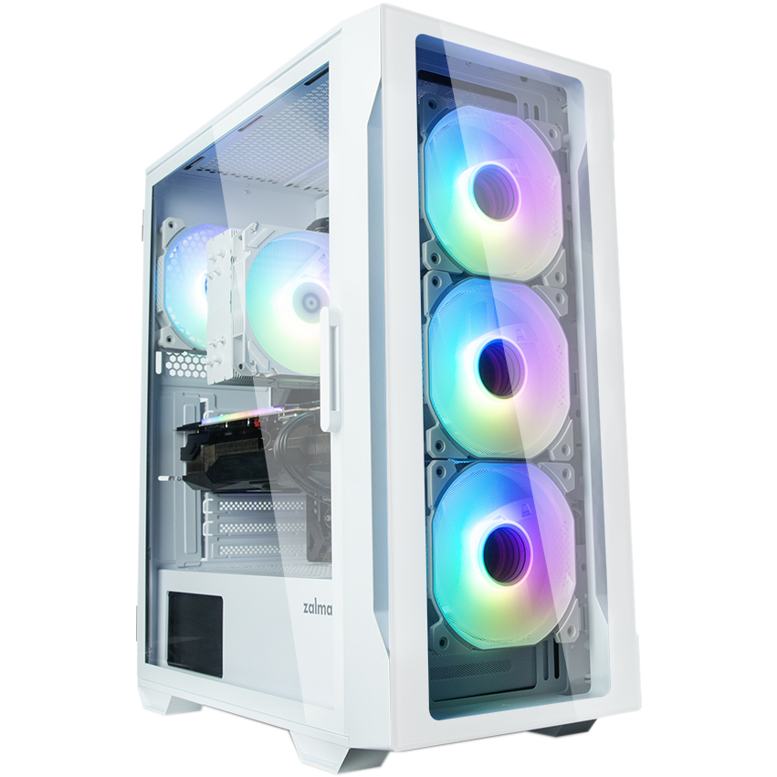 Корпус ZALMAN I3 Neo TG, без БП, 1xUSB3.0, 2xUSB2.0, 4x120mm RGB fans, TG Side/Front Panel, ATX, белый фото 