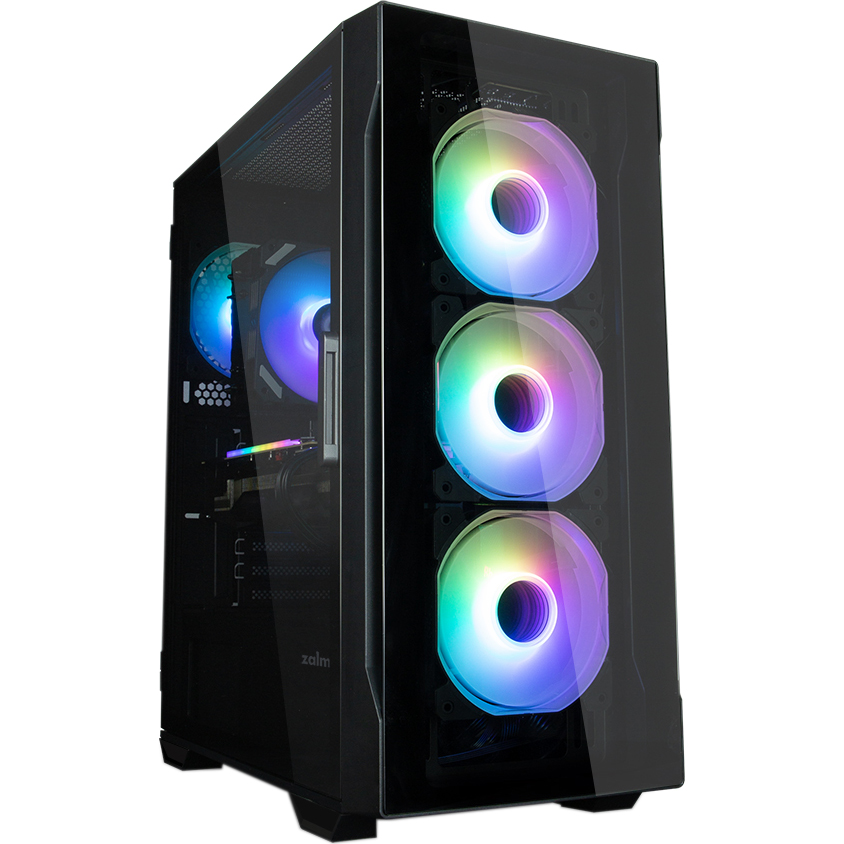 Корпус ZALMAN I3 Neo TG, без БП, 1xUSB3.0, 2xUSB2.0, 4x120mm RGB fans, TG Side/Front Panel, ATX, черный фото 