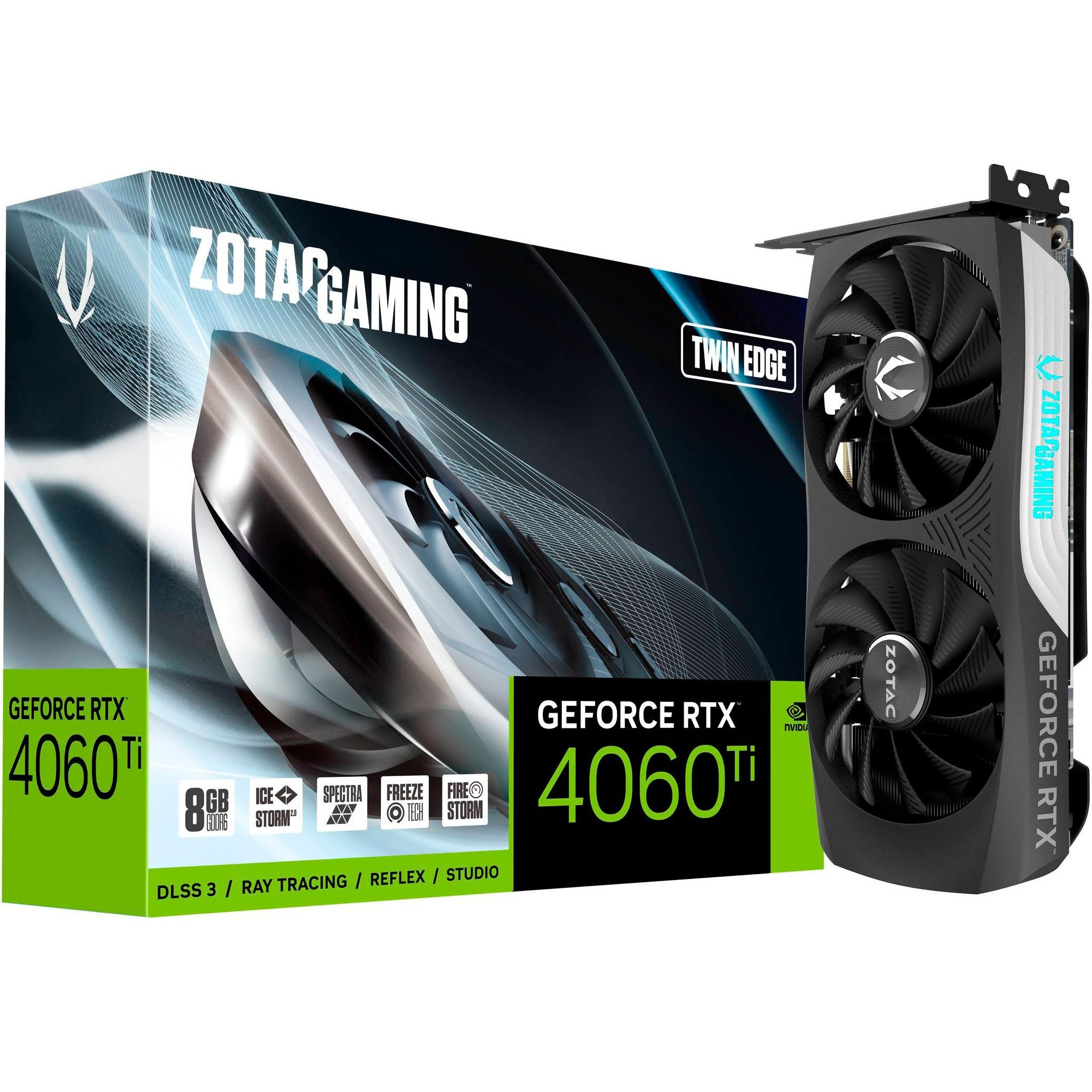 Видеокарта ZOTAC GeForce RTX 4060 Ti 8GB GDDR6 Twin Edge (ZT-D40610E-10M) фото 1
