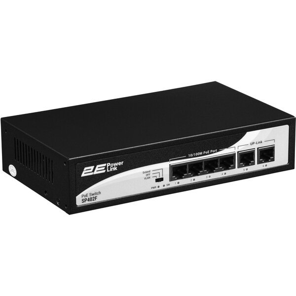 Коммутатор 2E PowerLink SP402F 4xFE PoE+, 2xFE Uplink, 55Вт (2E-SP402F-2)