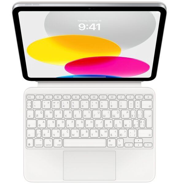 Акція на Чехол-клавиатура Apple Magic Keyboard Folio для iPad (10th gen) UA, White (MQDP3UA/A) від MOYO