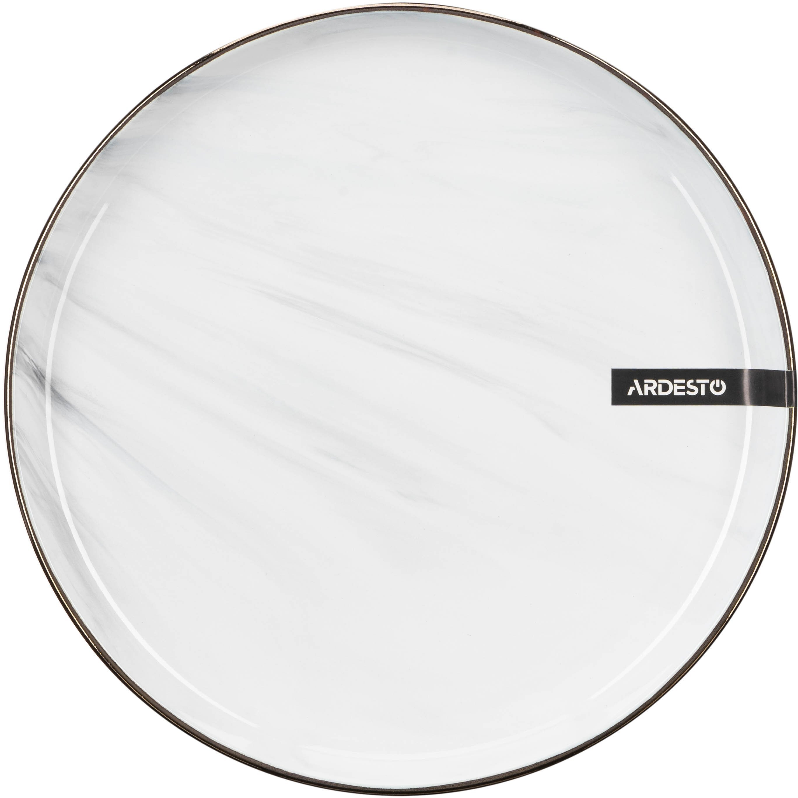 Тарелка десертная Ardesto Marmo, 19 см, белая (AR2919MRW) фото 1
