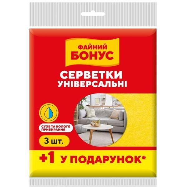 Салфетки вискозные Файний Бонус 3шт