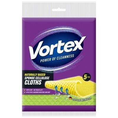 Салфетки для уборки губчатые Vortex 5шт фото 