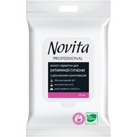 Серветки вологі Novita Professional для інтимної гігієни з рослинним комплексом 15шт