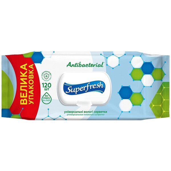 

Салфетки влажные Superfresh Antibacterial 120шт