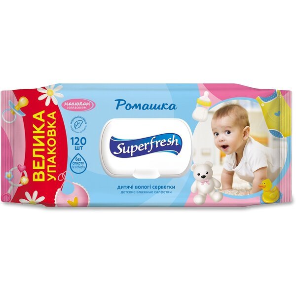 

Салфетки влажные Superfresh Baby chamomile 120шт