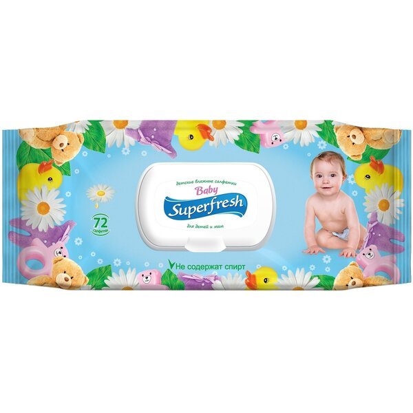 

Салфетки влажные Superfresh Baby chamomile 72шт