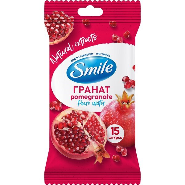 Салфетки влажные Smile Daily Гранат 15шт