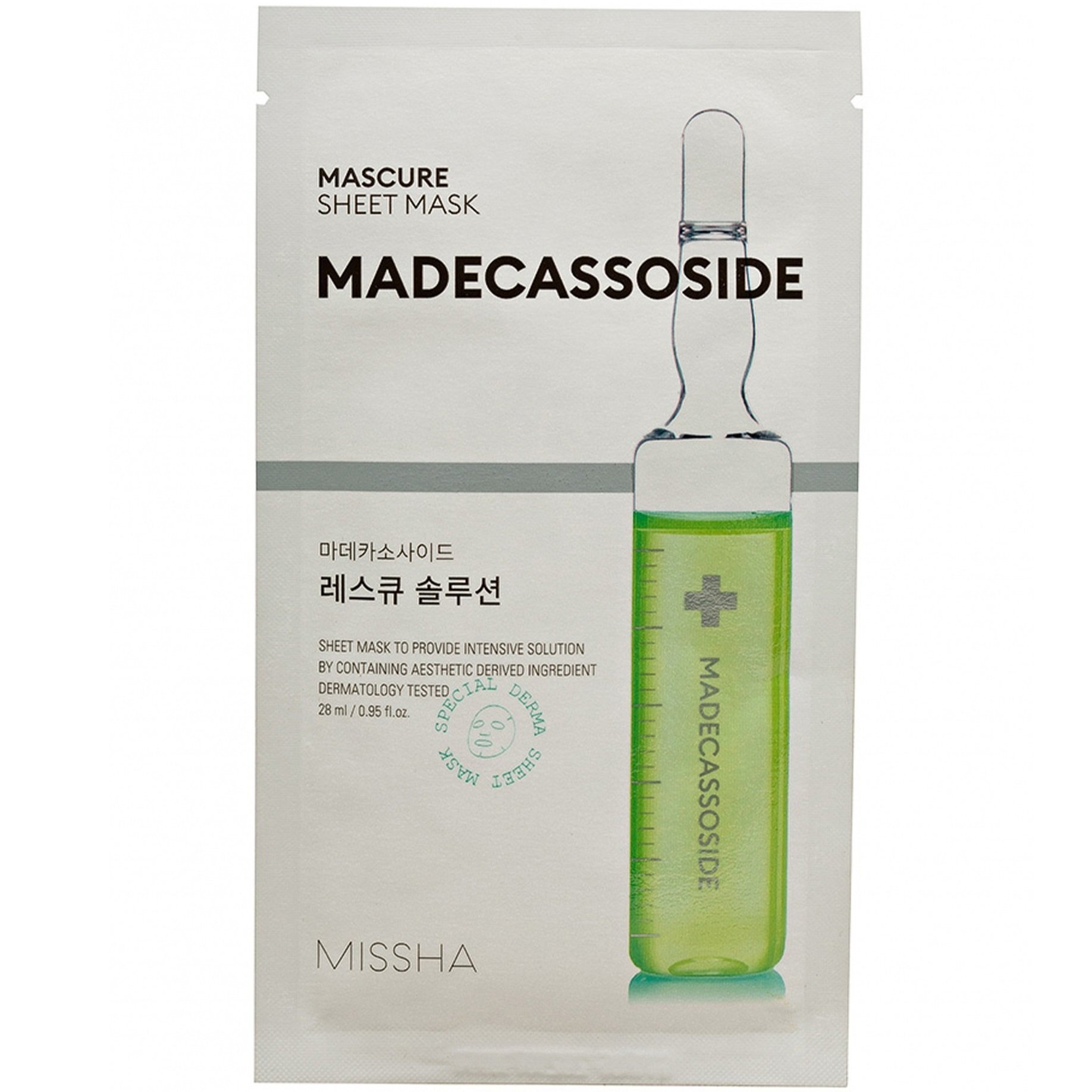 Маска для лица Missha Mascure Rescue Solution Sheet Mask Madecassoside Спасательная 27мл фото 1