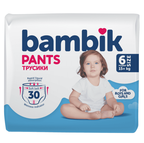 Акція на Подгузники-трусики детские Bambik  6 15+ кг 30шт від MOYO