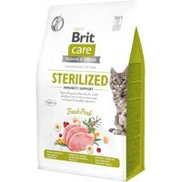Сухой корм Brit Care Cat GF Sterilized Immunity Support для стерилизованных кошек, со свининой, 400 г