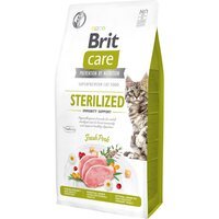 Сухой корм Brit Care Cat GF Sterilized Immunity Support для стерилизованных кошек, со свининой, 7 кг