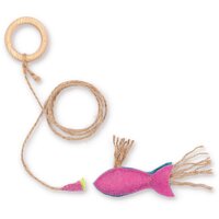 Игрушка-удочка для кошек Природа "Рыбка на магните" розовая, 9х15 см
