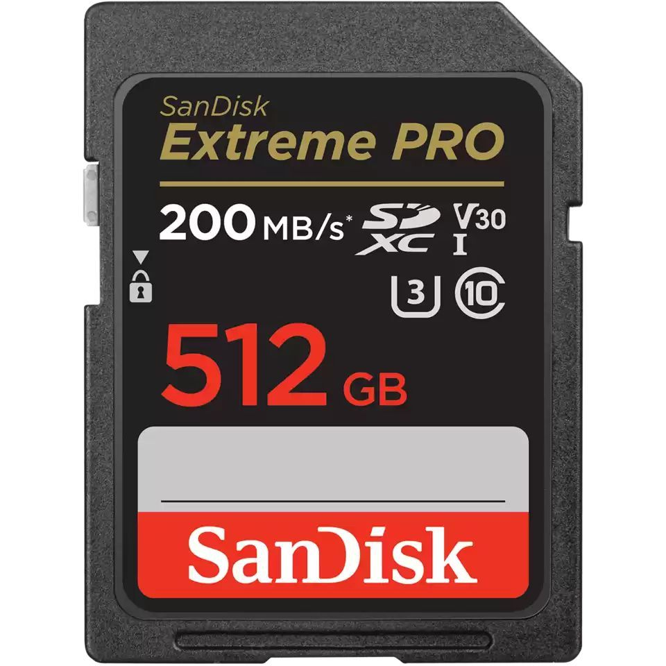 Карта пам'яті SanDisk SD 512GB C10 UHS-I U3 R200/W140MB/s Extreme Pro V30 (SDSDXXD-512G-GN4IN)фото1