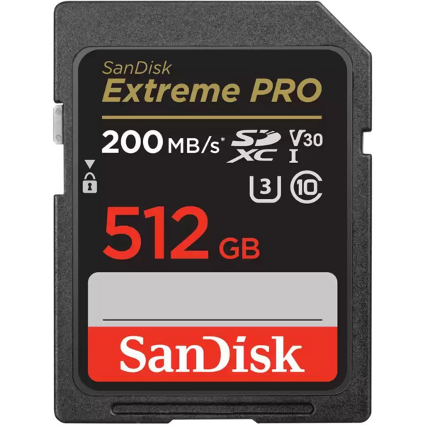 Карта памяти SanDisk SD 512GB C10 UHS-I U3 R200/W140MB/s Extreme Pro V30 (SDSDXXD-512G-GN4IN)