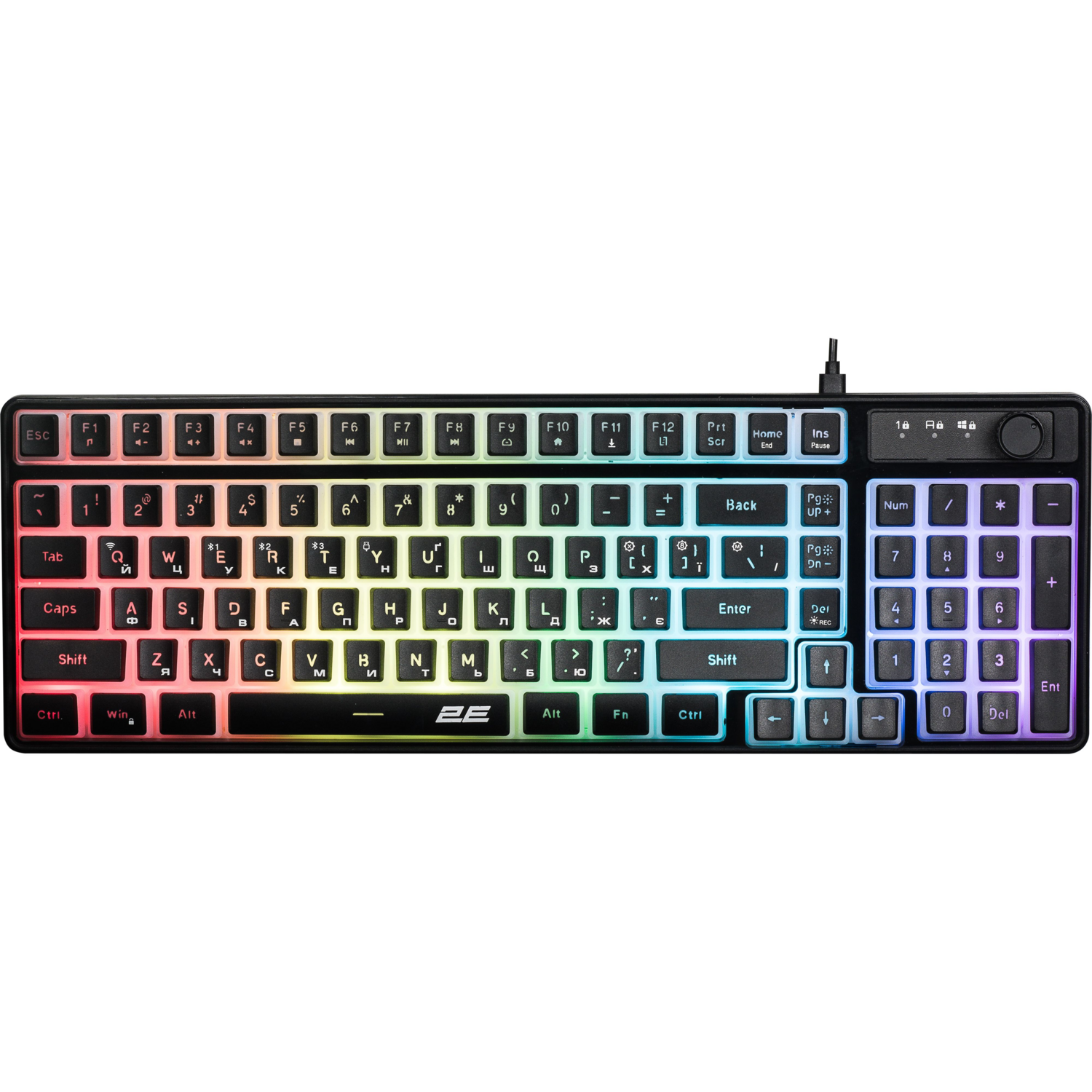 Игровая клавиатура 2E Gaming KG390 RGB WL Black (2E-KG390UBK-WL) фото 