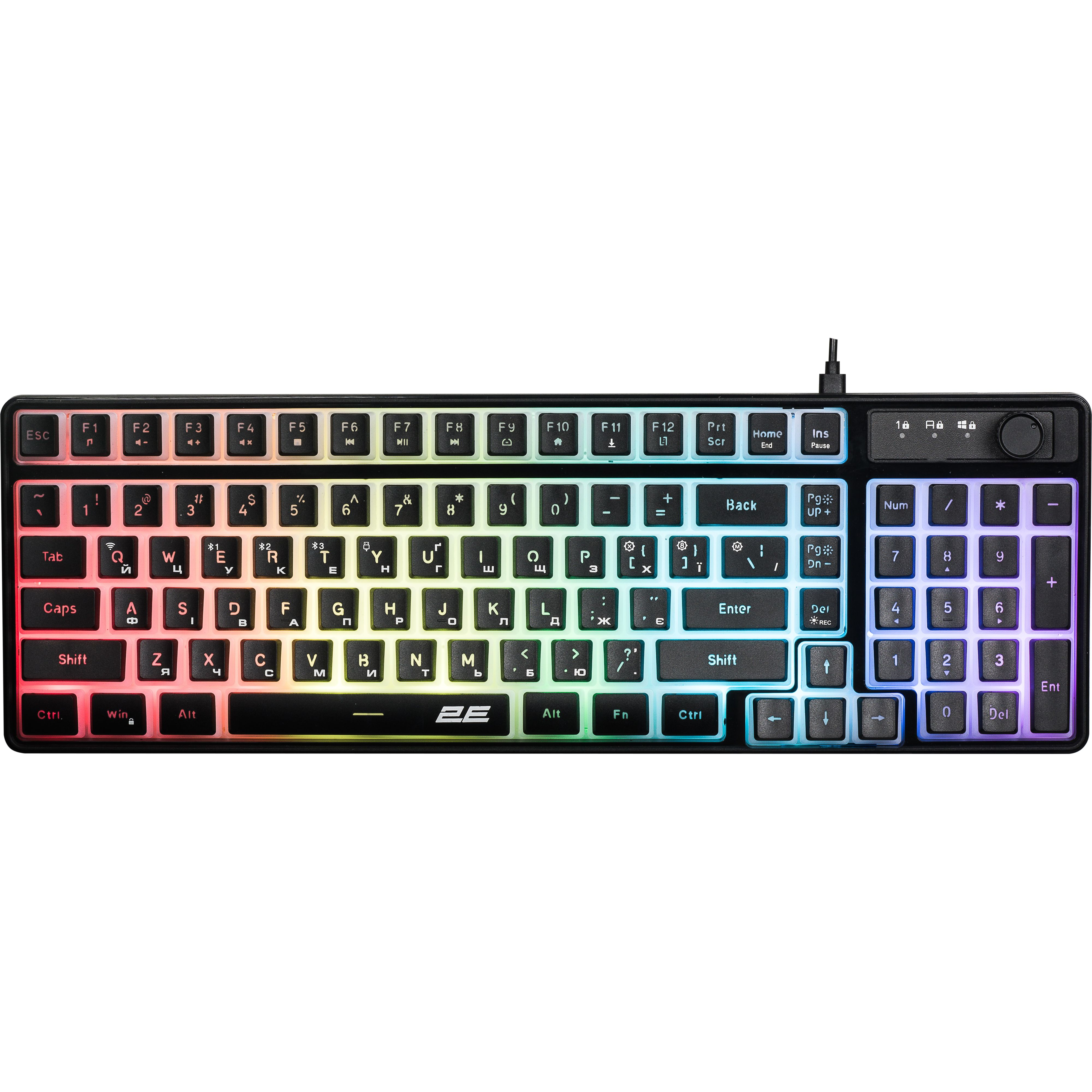 Игровая клавиатура 2E Gaming KG390 RGB WL Black (2E-KG390UBK-WL) фото 1