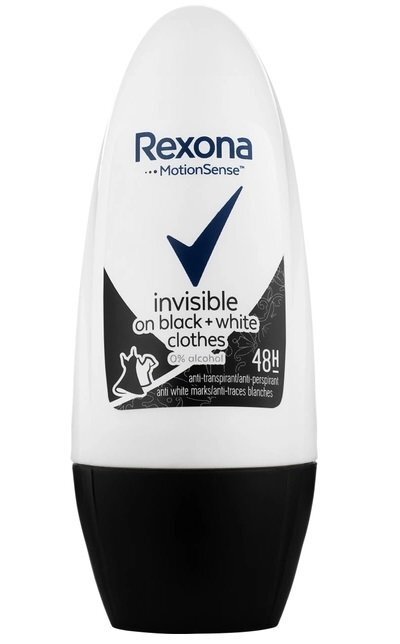 Антиперспірант кульковий Rexona Невидимий на чорному та білому одязі 50млфото