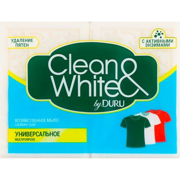 

Мыло хозяйственное Duru Clean&White Универсальное 120г*2шт