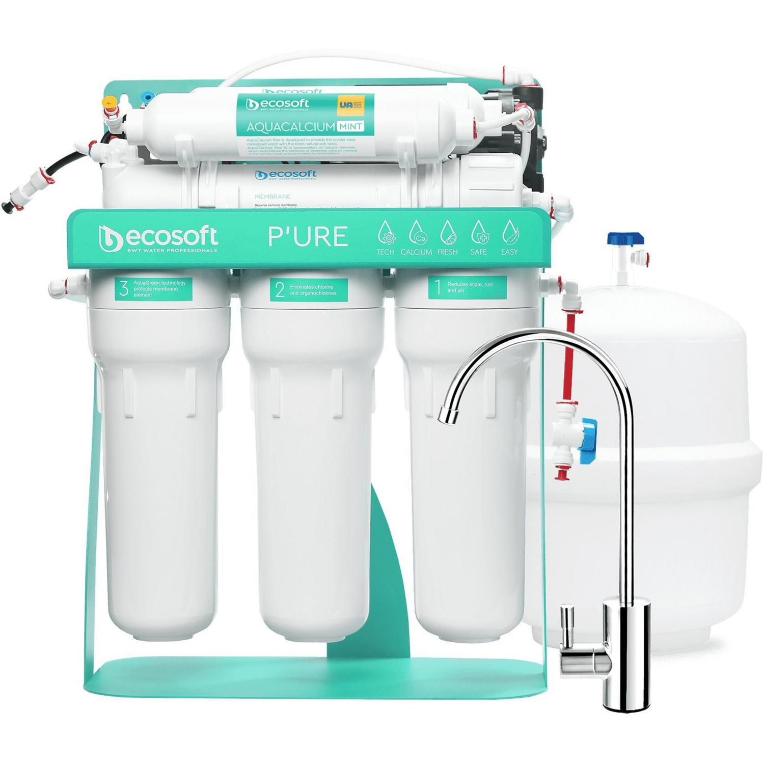 Фільтр зворотного осмосу Ecosoft MO675PSMACECO P&#039;URE AquaCalcium з помпою на станиніфото