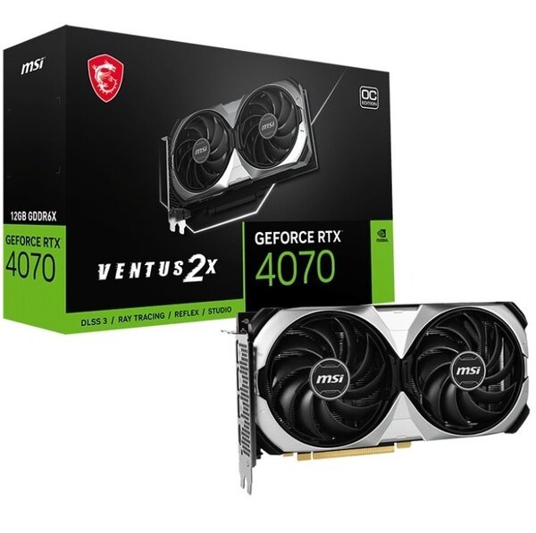 

Видеокарта MSI GeForce RTX 4070 12GB GDDR6X VENTUS 2X OC (912-V513-209)