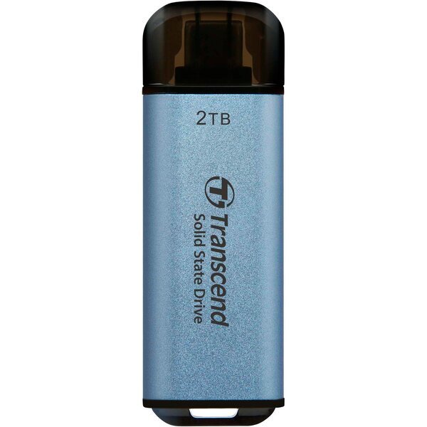 Акція на Портативный SSD TRANSCEND 2TB USB 3.1 Gen 2 Type-C ESD300 Blue (TS2TESD300C) від MOYO